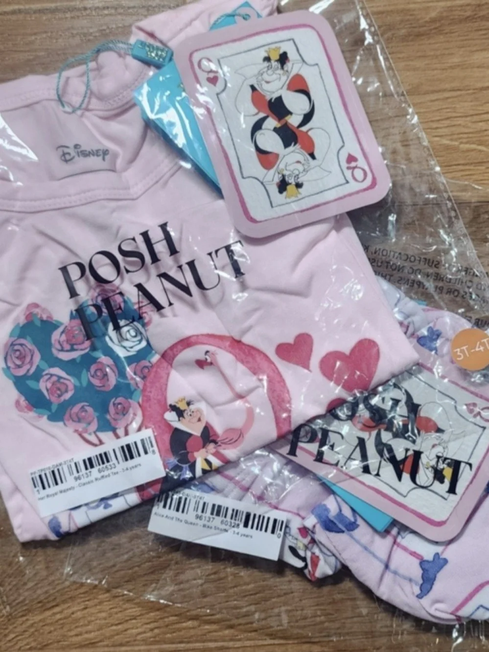 Posh Peanut Disney Alice in Wonderland Ruffled Tee & Shorts 3T/4T NIB